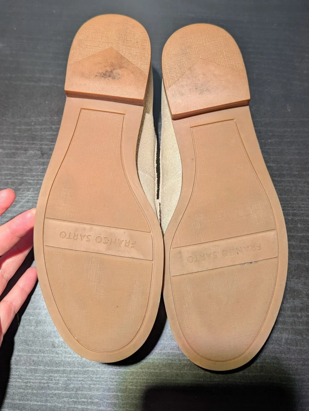Franco Sarto Taupe Suede Penny Loafers - Women